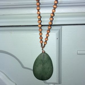 Long necklace with authentic Jade stone